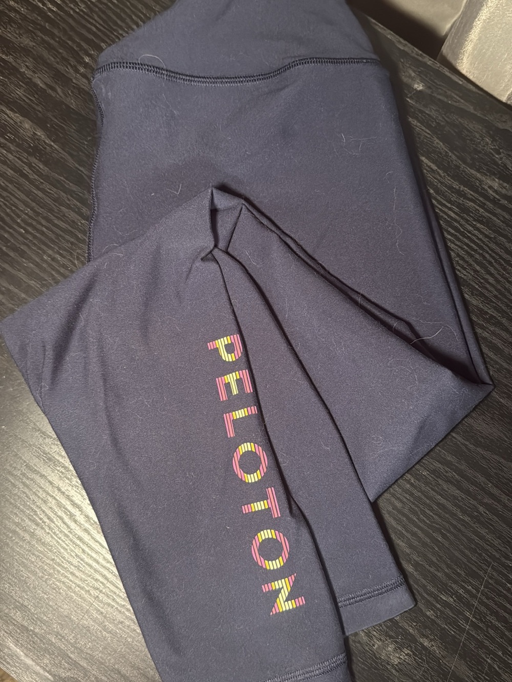 Peloton Kids Navy Leggings with Multicolor Logo
